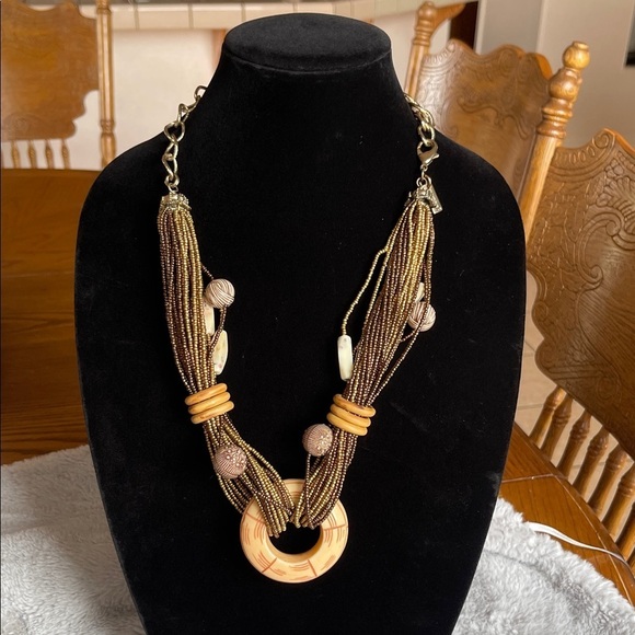 Chico's Gold and Brown Multi-Strand Necklace - Picture 4 of 7